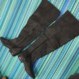 Kelsi Dagger Snake Skin Leather OTK Boots